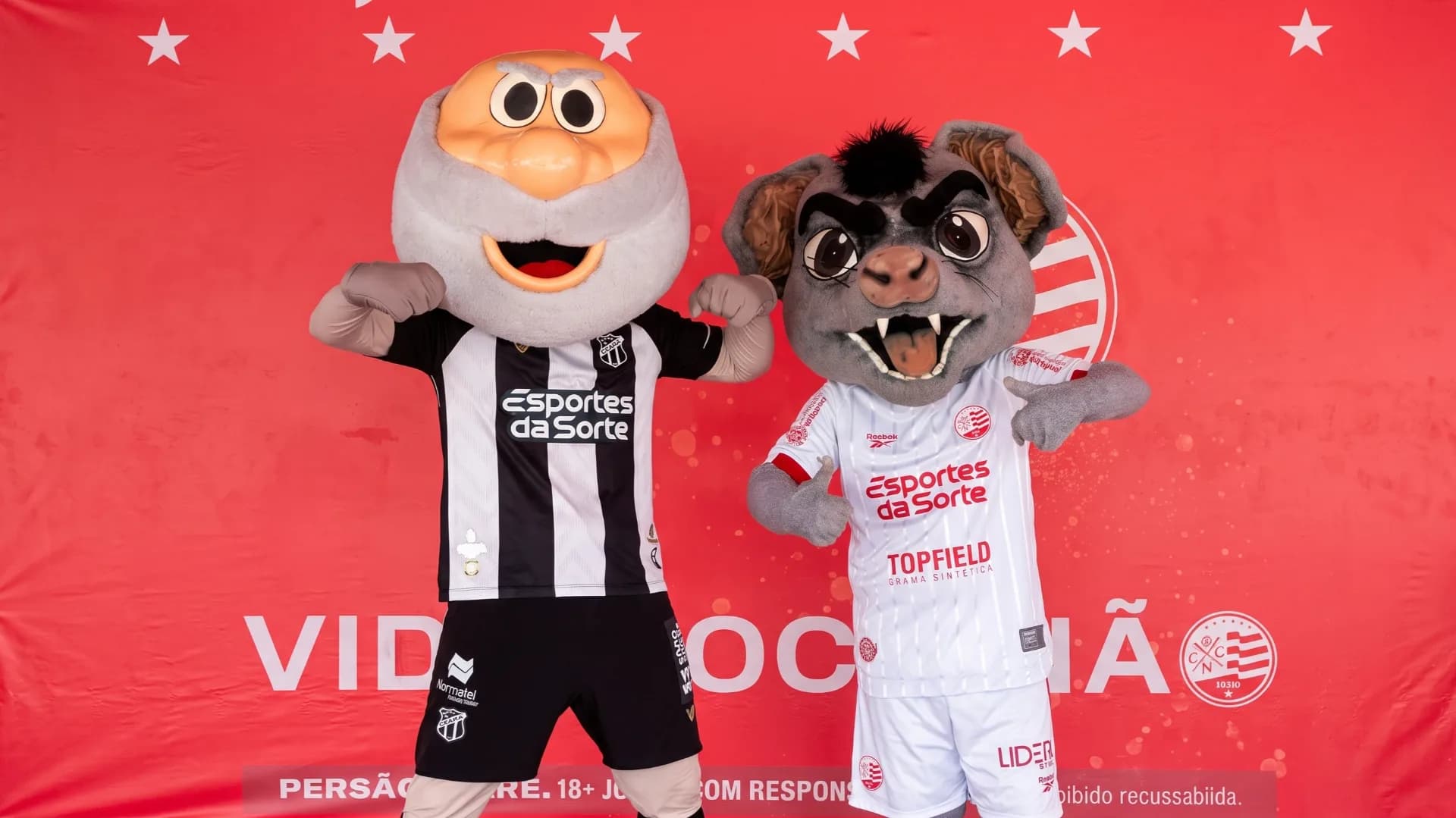 Esportes da Sorte promove encontro inédito de mascotes em dia de duelo entre Náutico e Ceará